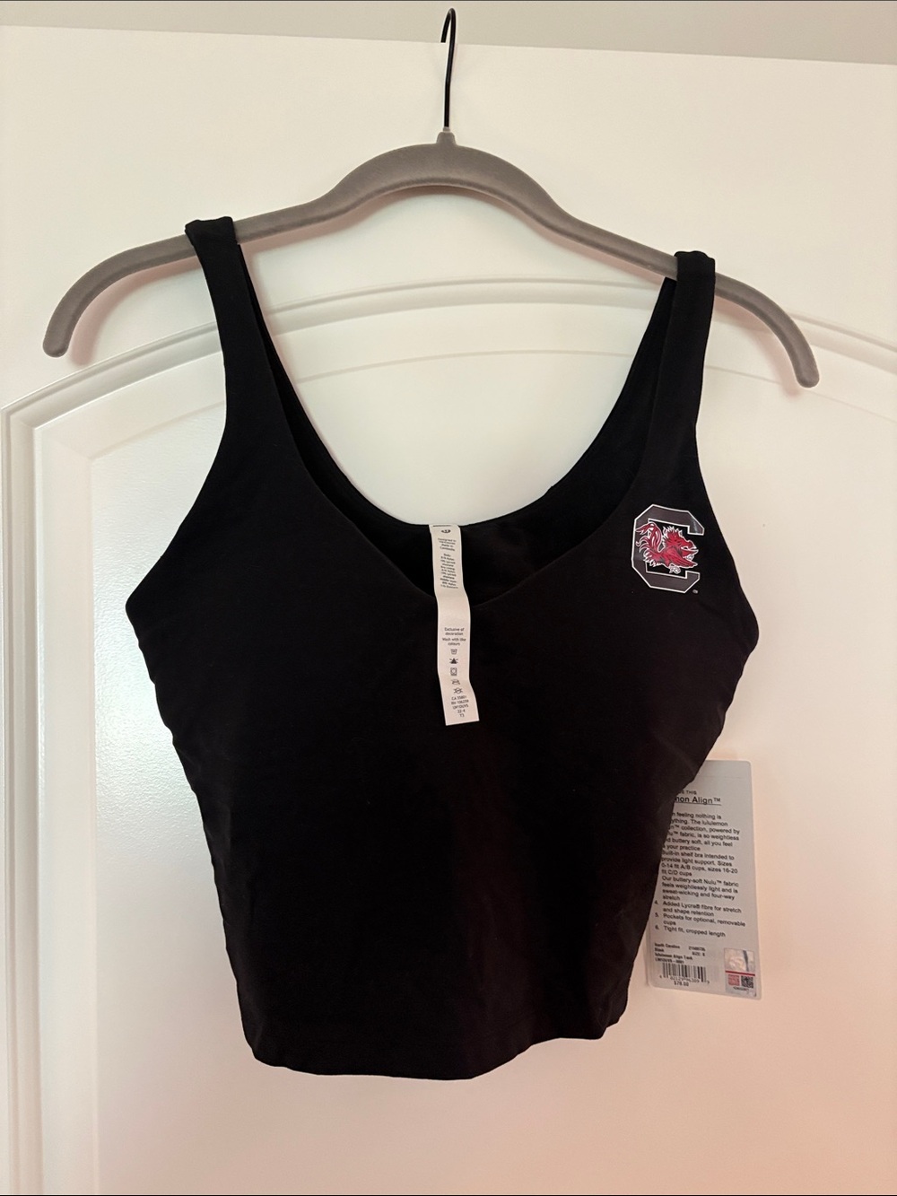 Lululemon Align Tank Black Cropped Tank Top with Gamecock Logo